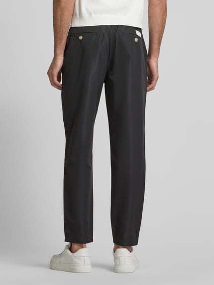 Colours & Sons Tapered fit chino met bandplooien Zwart - 5