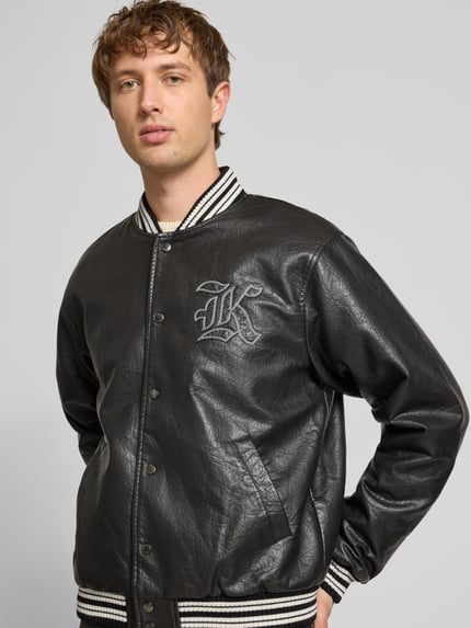 Karl Kani College-Jacke in Leder-Optik mit Label-Stitching Black 3