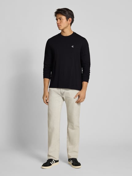 Calvin Klein Jeans Longsleeve mit Logo-Stitching Black 1