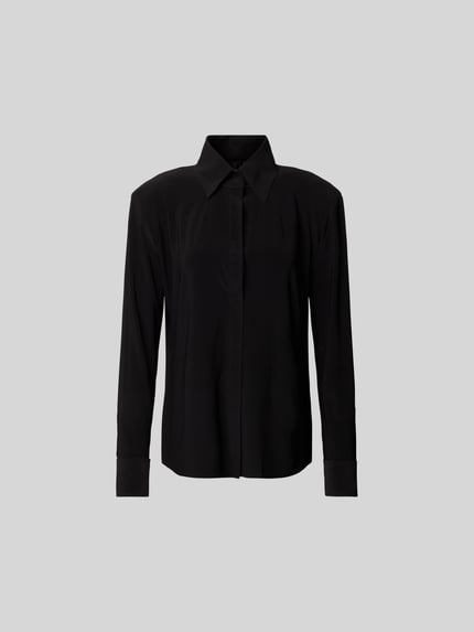 Norma Kamali Hemdbluse mit verdeckter Knopfleiste Black 2