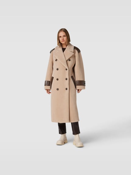 Stand Studio Lange jas van imitatiebont Beige - 4