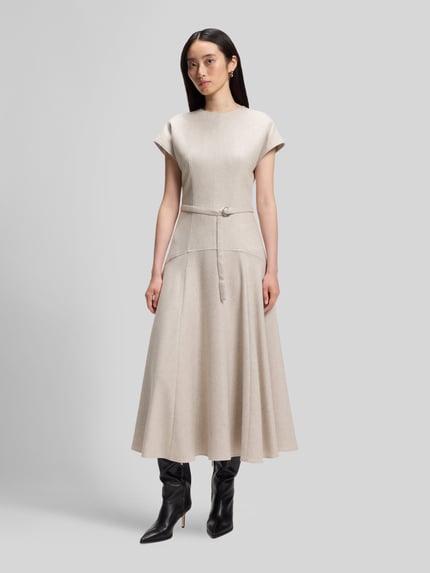 BOSS A-Linien Freizeitkleid aus Woll-Lyocell-Mix Modell 'Dopala' Sand 4