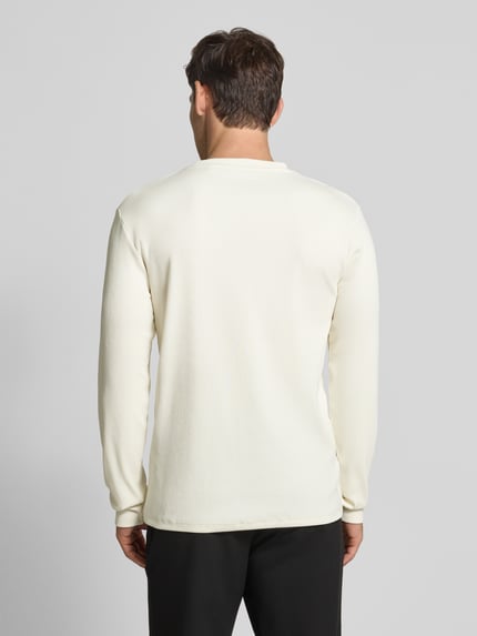 Tom Tailor Denim Regular fit shirt met lange mouwen van geribde katoenmix Offwhite - 5