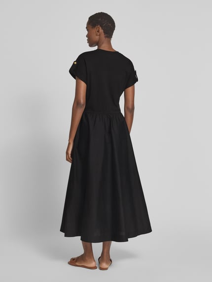 Tommy Hilfiger Fit-and-Flare Midi-Kleid mit goldfarbenen Knöpfen BLACK 5