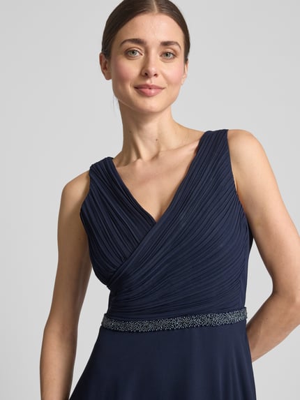 Vera Mont Avondjurk met taillepas Donkerblauw - 3