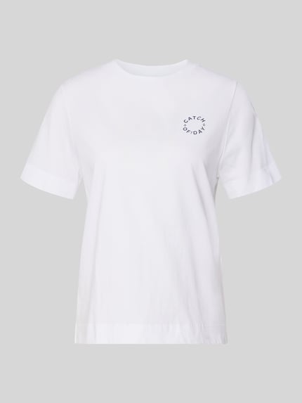 Produktfoto, T-shirt met ronde hals van Rich & Royal, puur katoen, regular fit, statementprint, ruglengte maat S: 59 cm, wit