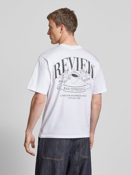 REVIEW T-Shirt mit Label-Print Weiss 5
