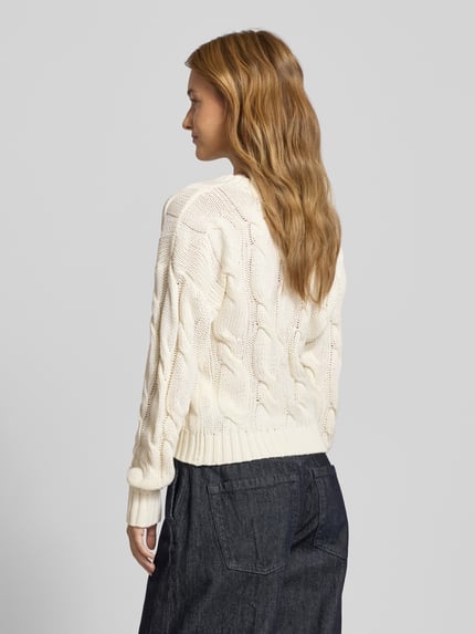 NOISY MAY® Regular fit pullover in gebreide look, model 'Finn' Offwhite - 5