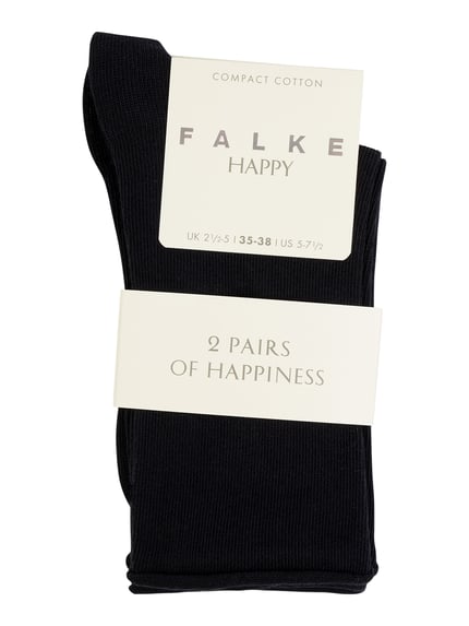 FALKE Sokken met stretch in een set van 2 paar, model 'Happy' Marineblauw - 2