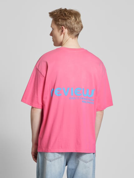 REVIEW T-Shirt mit Label-Print Pink 5