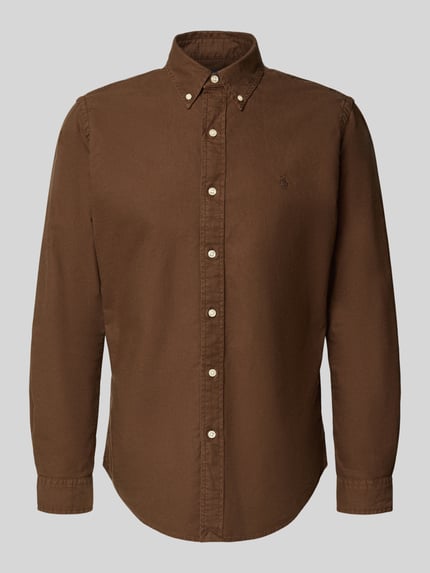 Produktfoto, Freizeithemd mit Knopfleiste von Polo Ralph Lauren in Braun, Reine Baumwolle, Regular-Fit, Button-Down-Kragen, Label-Stitching