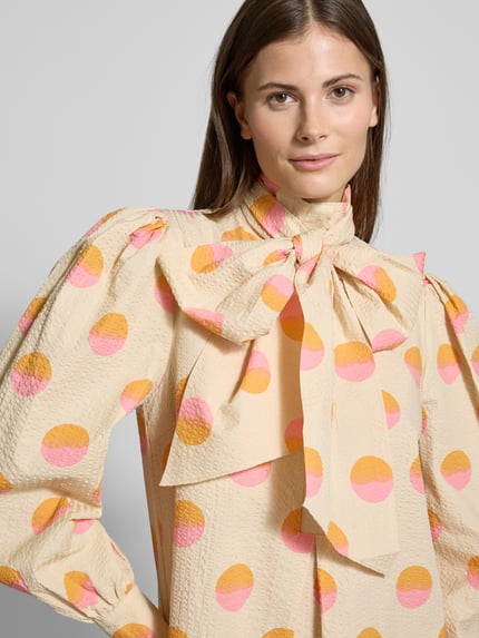 STELLA NOVA Knielange jurk met structuurmotief Offwhite - 3