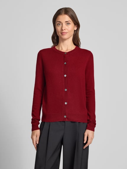 Christian Berg Woman Strickjacke aus reinem Kaschmir mit durchgängiger Knopfleiste Bordeaux 4