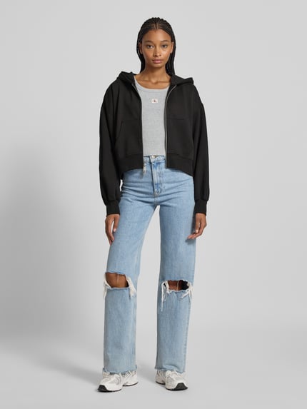 Calvin Klein Jeans Oversized Sweatjacke mit Kapuze Black 1