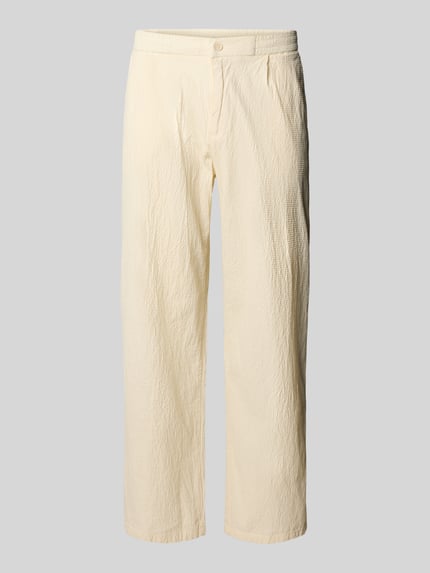 REVIEW Straight Fit Stoffhose aus Baumwoll-Mix Ecru 2