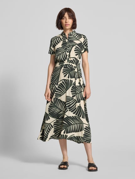 Christian Berg Woman Selection Hemdblusenkleid aus Viskose mit Bindegürtel Sand 4