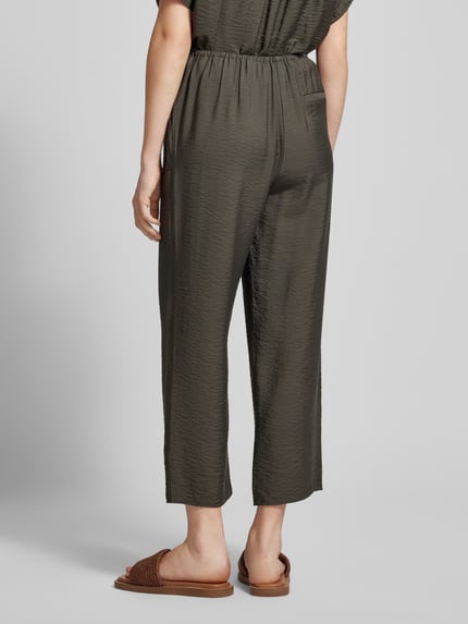 someday. Wide leg broek met verkort model, model 'Crinka' Donkergroen - 5