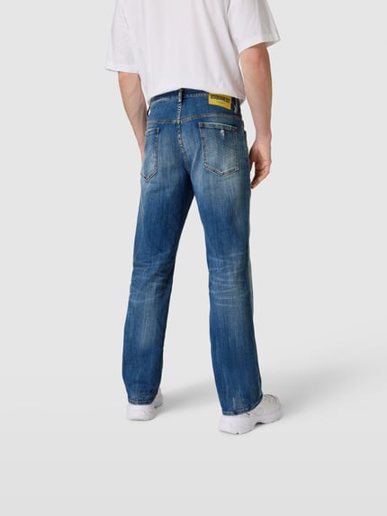 Dsquared2 Jeansy o kroju straight fit w efekcie znoszenia Niebieski 5