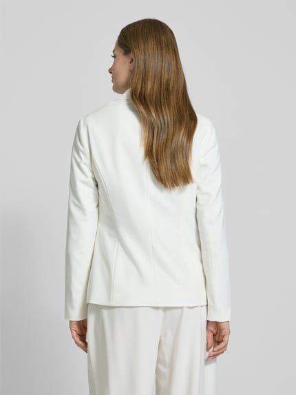 s.Oliver BLACK LABEL Getailleerde lange blazer met viscose Offwhite - 5