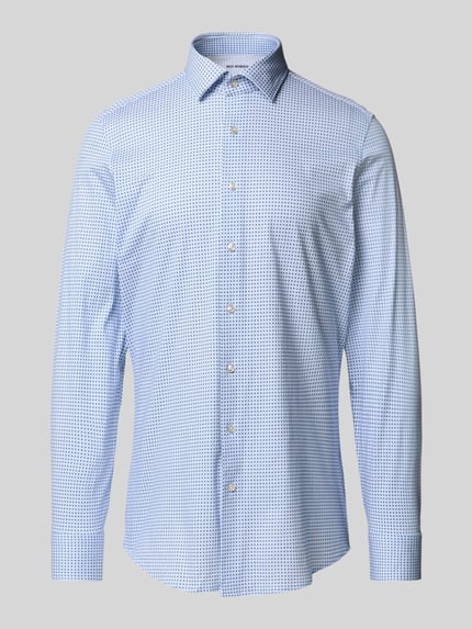 ROY ROBSON Slim Fit Business-Hemd mit Knopfleiste Hellblau 2