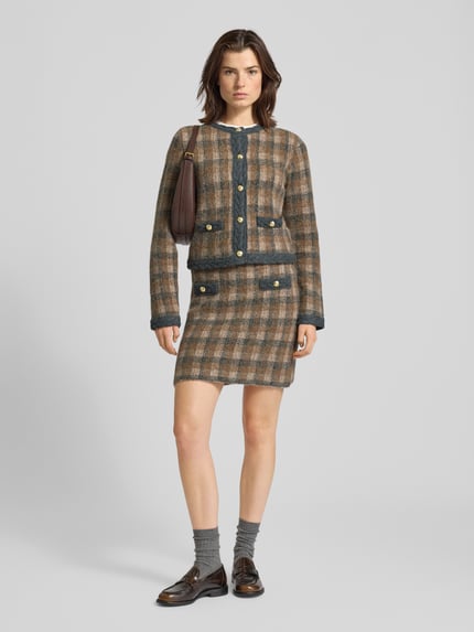 JOOP! Strickjacke aus Alpaka-Mix mit Rundhalsausschnitt Modell 'KEA' Mittelbraun 1