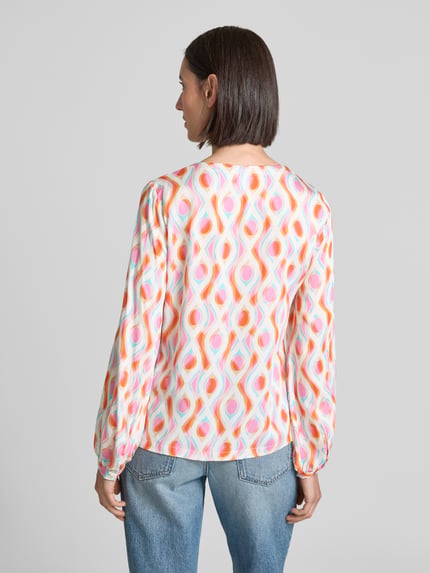 Emily Van den Bergh Regular Fit Bluse mit V-Ausschnitt Offwhite 5