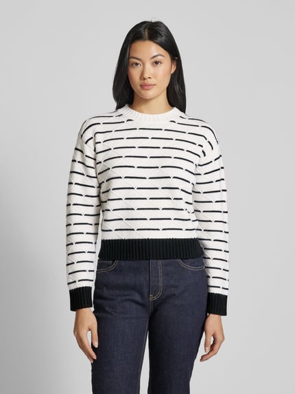 Max Mara Studio Strickpullover aus Lanawoll-Kaschmir-Mix Modell 'GETTONE' Weiss 4