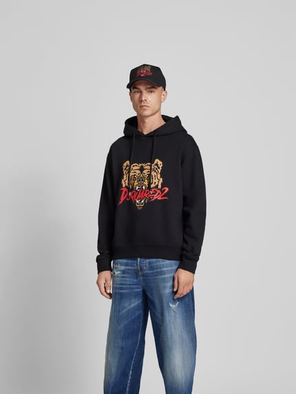 Dsquared2 hoodie met labelprint Zwart - 4