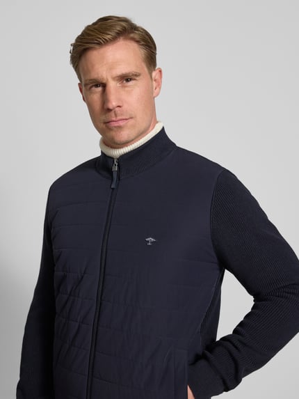 Fynch-Hatton Gebreid jack met ritssluiting Marineblauw - 3