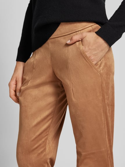 Raffaello Rossi Slim fit broek in wildleerlook, model 'CANDICE' Camel - 3