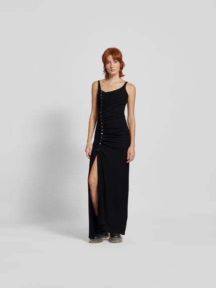Rabanne Maxi-jurk met knoopsluiting Zwart - 4