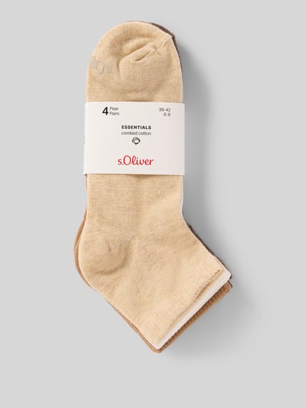 s.Oliver RED LABEL Skarpety z mieszanki bawełny w zestawie 4 szt. Beżowy 3