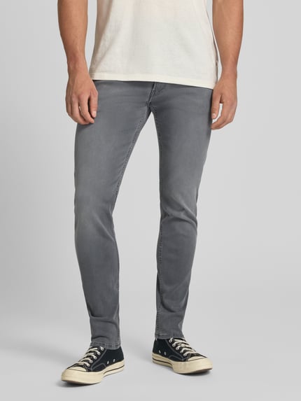 Replay slim fit jeans met steekzakken model 'ANBASS' Middengrijs - 4