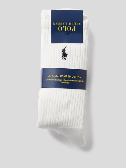 Polo Ralph Lauren Underwear Socken mit Stretch-Anteil im 3er-Pack Weiss 3