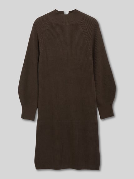 s.Oliver RED LABEL Strickkleid mit Ballonärmeln Dunkelbraun 2