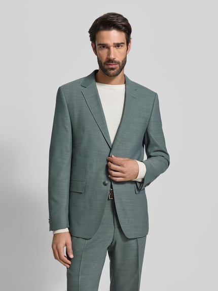 BOSS Garnitur o kroju slim fit z mieszanki żywej wełny model ‘H-HUGE-2Pcs-253’ Ciemnozielony 4