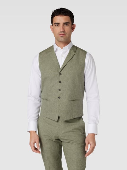 WILVORST Regular fit gilet van een mix van wol en katoen met zijde Lichtgroen - 4