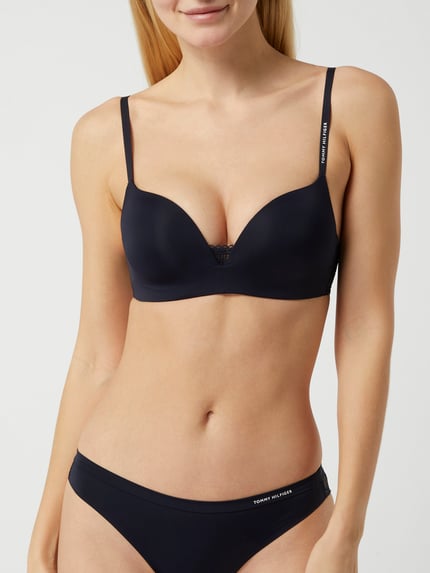 Tommy Hilfiger Beha met kant, model 'Tailored Comfort Wireless' Marineblauw - 4