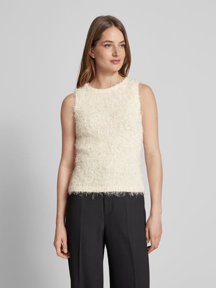 someday. Stricktop mit Fransen Modell 'Taulini' Beige 4