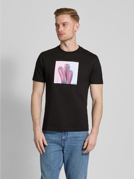 BOSS Orange T-shirt z nadrukiem z logo model ‘mextour’ Czarny 4