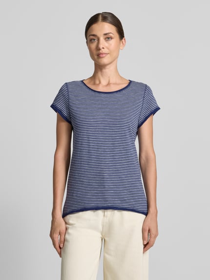 s.Oliver RED LABEL t-shirt o kroju regular fit z czystej bawełny Granatowy melanż 4