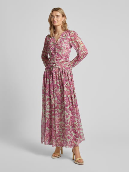 ADLYSH Maxikleid mit Paisley-Muster Pink 4