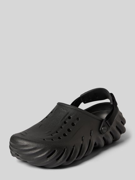 Produktfoto, Clogs mit verstellbarem Riemen Modell 'Echo' von Crocs für Herren, schwarz, Abgerundete-Spitze, Schlupfform, Absatzhöhe 6 cm bei Größe 43/44