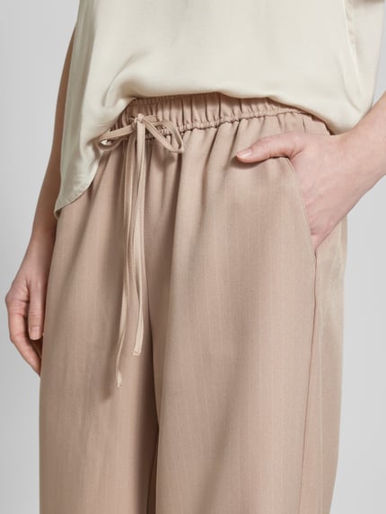 VILA Wide Leg Stoffhose mit Tunnelzug Modell 'WILMA' Beige 3