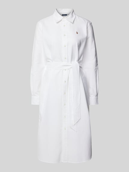 Polo Ralph Lauren Hemdblusenkleid mit Logo-Stitching Modell 'CORY' Weiss 2