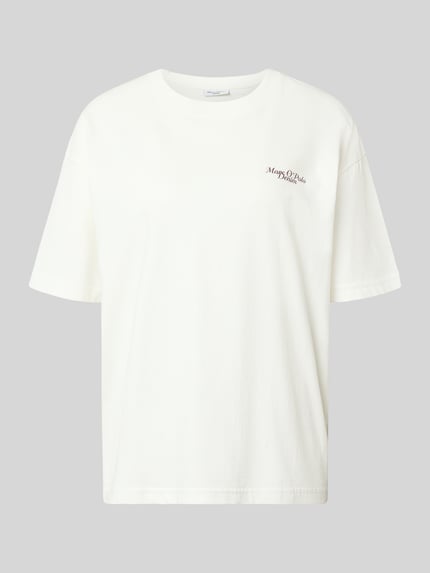 Produktfoto, weißes Regular-Fit T-Shirt aus reiner Baumwolle von Marc O'Polo Denim, glatte Struktur, Damen T-Shirt