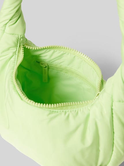 Lefrik Handtas met knoopdetails, model 'BIWA' Neon groen - 5
