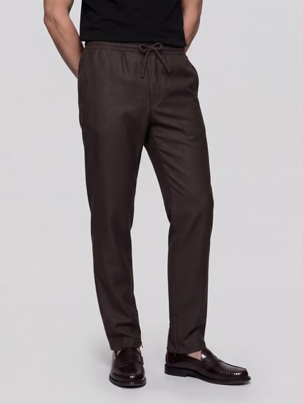 ONLY & SONS Regular Fit Hose mit elastischem Bund Dunkelbraun 4