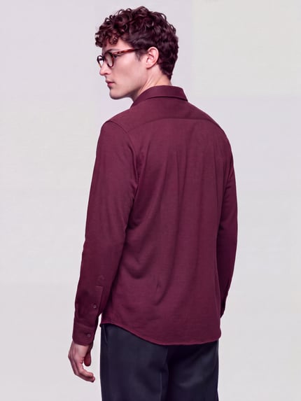 Seidensticker Slim Fit Businesshemd aus Baumwoll-Modal-Mix Modell 'Light Spread Kent' Bordeaux 5