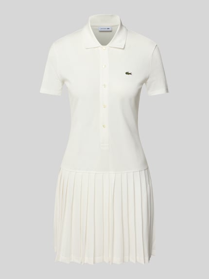Lacoste Regular Fit Freizeitkleid aus Baumwoll-Mix Offwhite 2